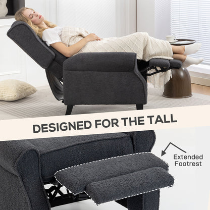 132° Recliner Armchair, with Extended Footrest - Dark Grey