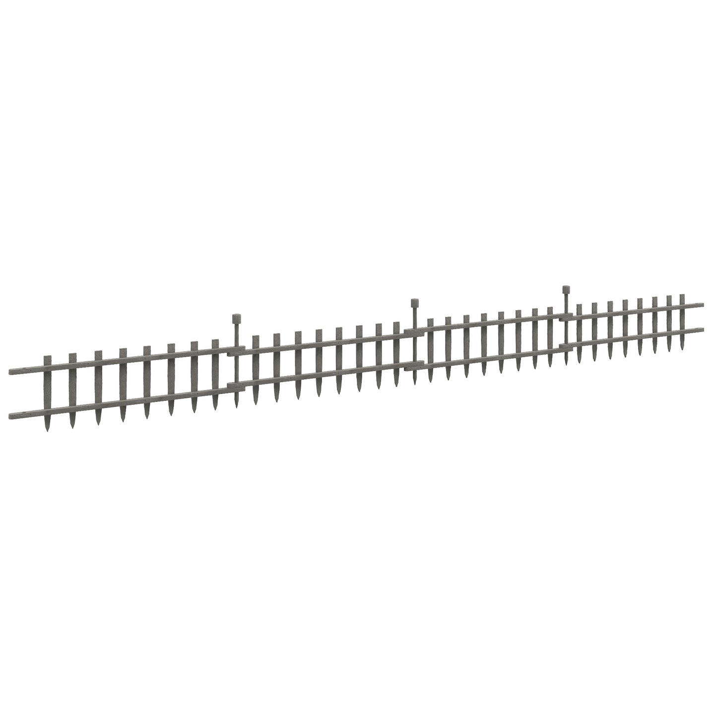4PCs Wooden Garden Fencing Landscape Edging, Grey