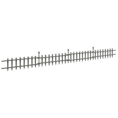 4PCs Wooden Garden Fencing Landscape Edging, Grey