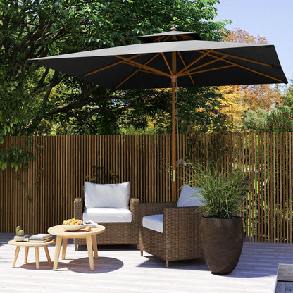 3 m Square Garden Parasol - Black