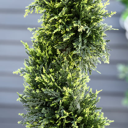 90cm/3FT Artificial Trees, Spiral Topiary Trees w/ Pot Set Of 2, Fake Indoor Greenery Plant Home Office Garden Decor Green