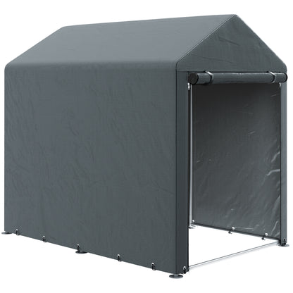 179 x 120cm Temporary Garden Shed, with Weather-resistant Plastic Cover and Accessories - Dark Grey