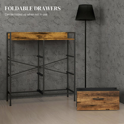 Rustic Chest of Six Fabric Drawers - Rustic Brown