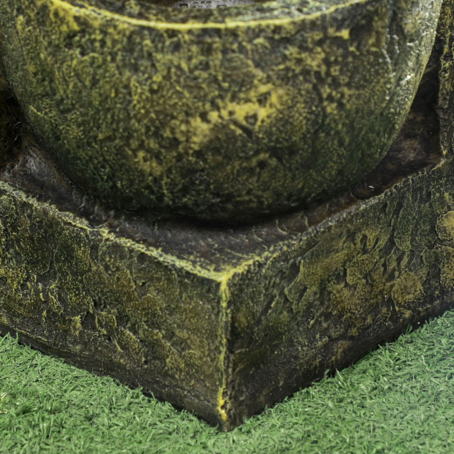 Garden Water Feature Waterfall Fountain with 4-Tier Stone Look Bowls, Adjustable Flow