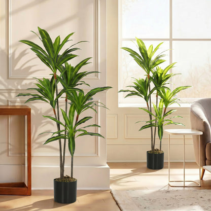150cm Lifelike Fake Tree, Artificial Dracaena Tree with Bendable Trunks, Green