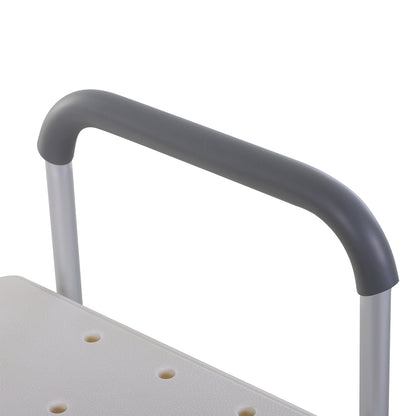 Height Adjustable Shower Chair, Non Slip Bath Transfer Bench for Elderly, Disabled with Armrest and Backrest