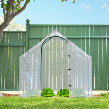 Walk In Tomato Greenhouse Garden Outdoor Mini Greenhouse Flower Planter Steel Frame with Zipped Door & Window, PVC Cover