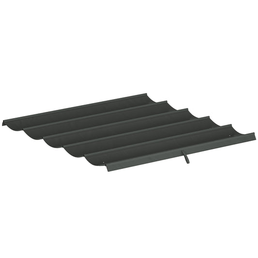 Retractable Pergola Cover, 2.55 x 2.5 m Replacement Canopy Fabric for 3 x 3 m Frame, Roof Top Only, Dark Grey