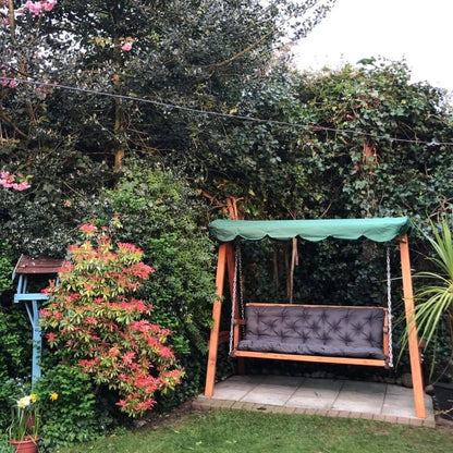 3-Seater Pinewood Swing Chair-Green