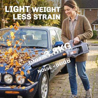 Leaf Blower Cordless with 2 x 4000mAh Batteries & Charger, 36V Lightweight Garden Blower with 1000W Brushless Motor