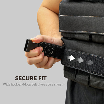 30KG Adjustable Weighted Vest, Running Weight Vest, with 30 Metal Weights, Reflective Strips, for Running, Exercise