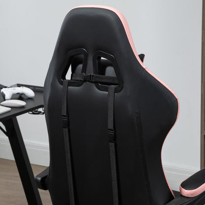 Gaming Chair, Computer Gamer Chair with Reclining High Back, Headrest, Lumbar Support, Footrest, Swivel Wheels, PU Leather