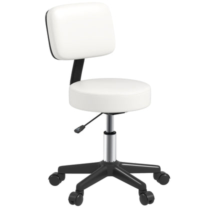 Beautician's Swivel Salon Chair w/ Padded Seat Back 5 Wheels Adjustable Height Salon Hairdressers Tattoo Spa Rolling Cushion