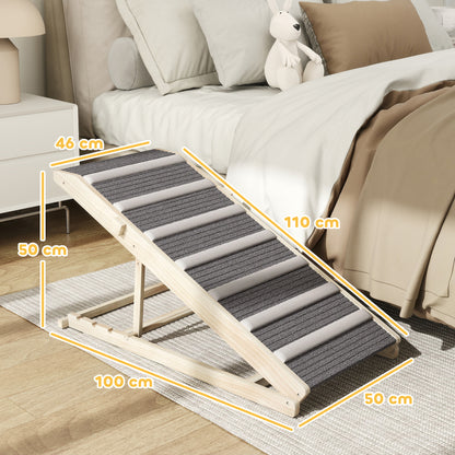 Dog Ramp for Couch, Adjustable Folding Pet Ramp, 4 Adjustable Height Dog Climbing Ladder, 35/43/47/50 cm Height