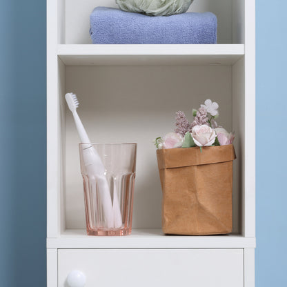 Tall Bathroom Storage Cabinet with Mirror, Narrow Bathroom Unit