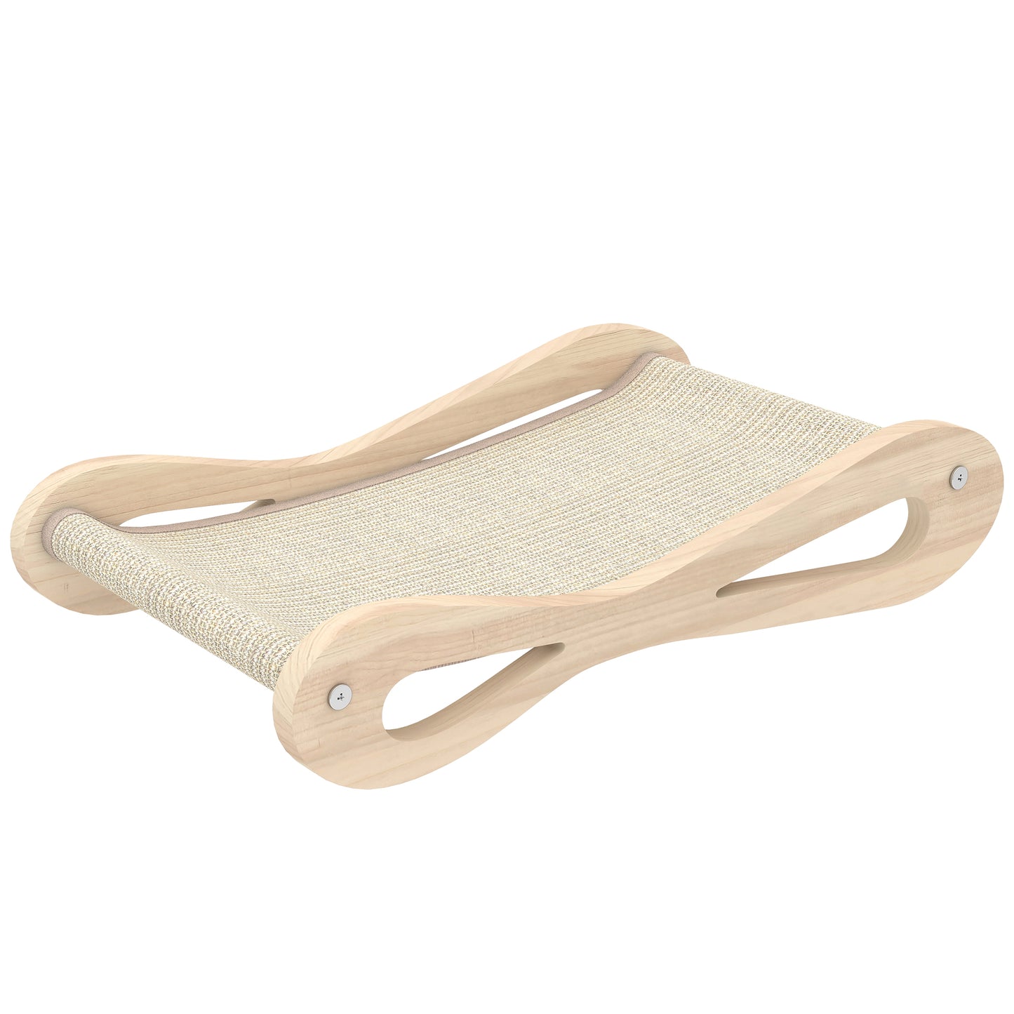 2 in 1 Sisal Cat Scratcher Bed Cat Scratching Board and Lounger 60 x 35 x 13 cm Cream White